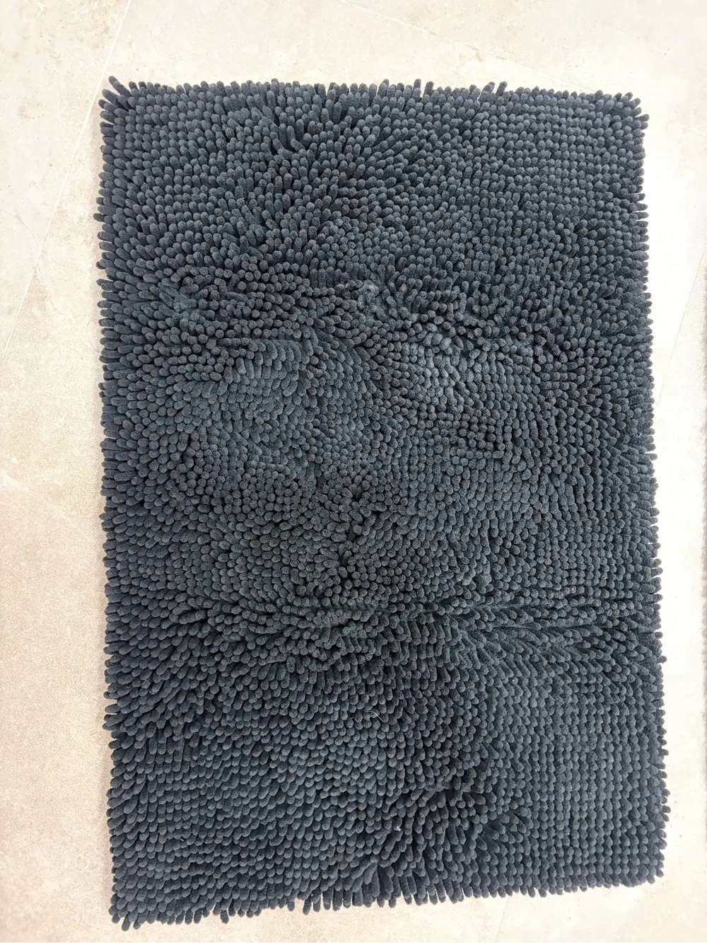 Black Chenille Bathroom rug 2 piece set: 30”x20” + 24”x26”
